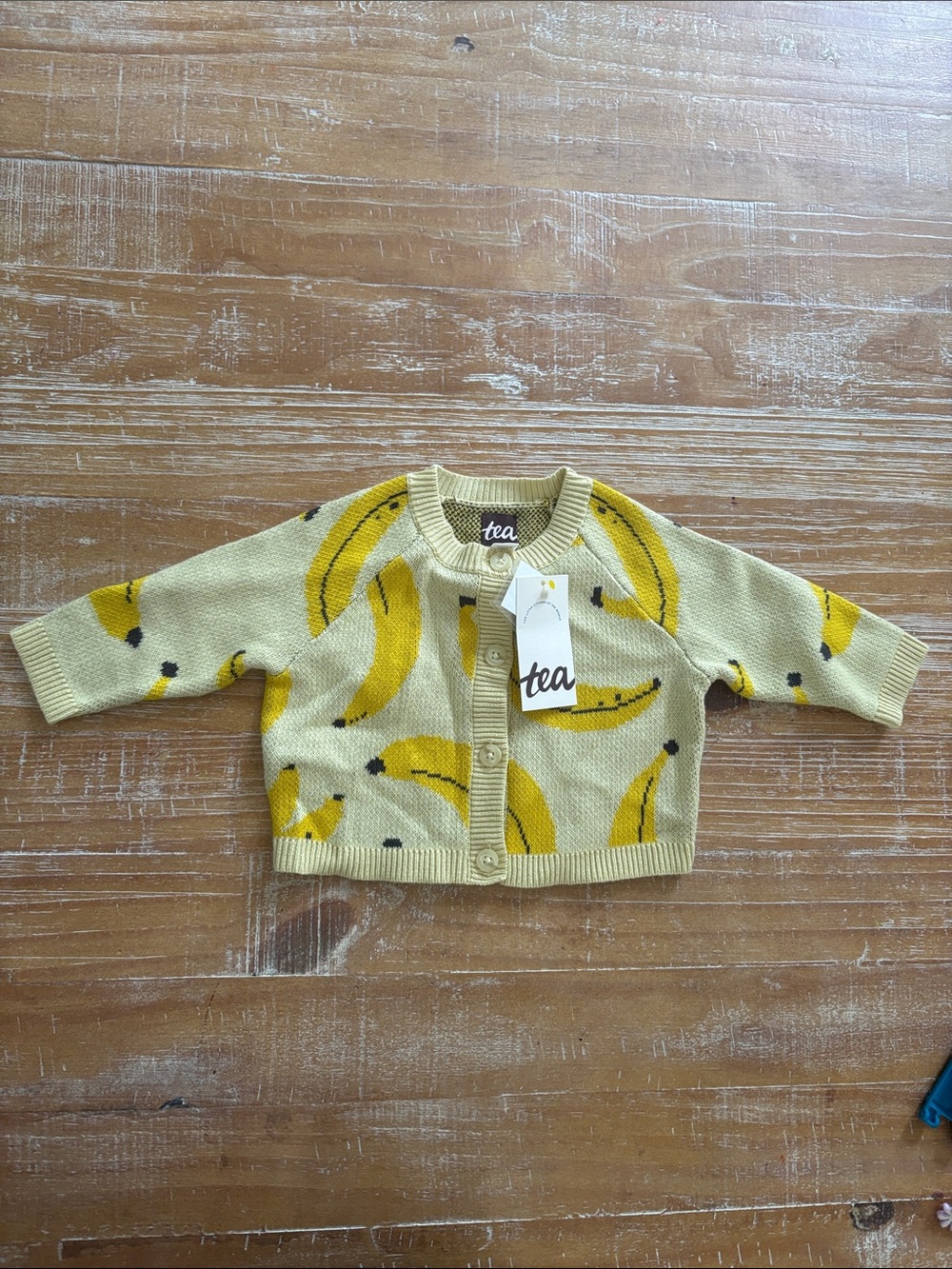 Tea Collection Baby Cardigan 3-6M Yellow Banana Sweater NWOT